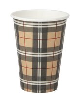 BEKER KARTON TARTAN BRUINE RUIT 180cc met markering